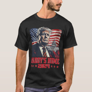 Trump 2024 Take America Ck Daddy's Home Trump Pink T-Shirt
