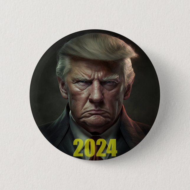 Trump 2024: The Revenge Tour Begins Square Sticker 6 Cm Round Badge (Front)