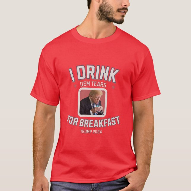Trump 2024- Trump Win- Liberal Tears- Funny T-Shirt (Front)