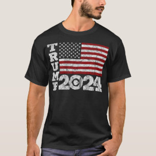 Trump 2024 US Flag 45 Presidential Election 2024 T-Shirt