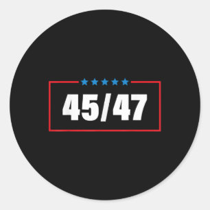 Trump 2024 Vintage 45 47 America Flag Shirt For Wo Classic Round Sticker