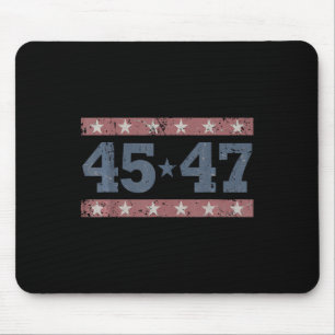 Trump 2024 Vintage 45 47 America Flag Shirt For Wo Mouse Pad