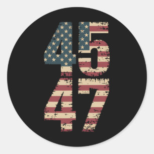 Trump 2024 Vintage 45 47 Classic Round Sticker
