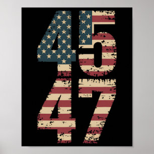 Trump 2024 Vintage 45 47  Poster