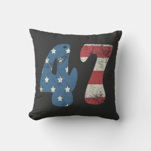 Trump 2024 Vintage Patriotic American Flag 47 Cushion