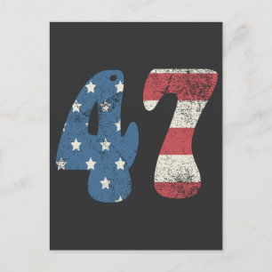 Trump 2024 Vintage Patriotic American Flag 47 Invitation Postcard