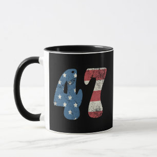 Trump 2024 Vintage Patriotic American Flag 47 Mug