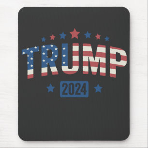 Trump 2024 Vintage Patriotic American Flag Gift  Mouse Pad