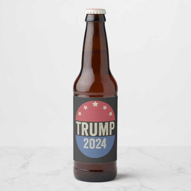 Trump 2024 Vote Again Funny Election Trump Again Beer Bottle Label (Front)