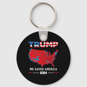 Trump 2024 We Saved America Presidential Election  Key Ring
