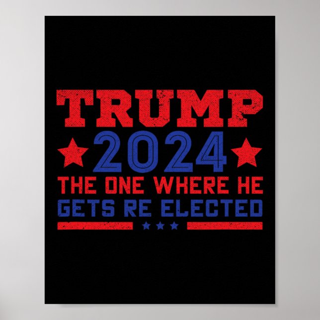 Trump 2024 Where He Gets Re-elected  Poster (Front)