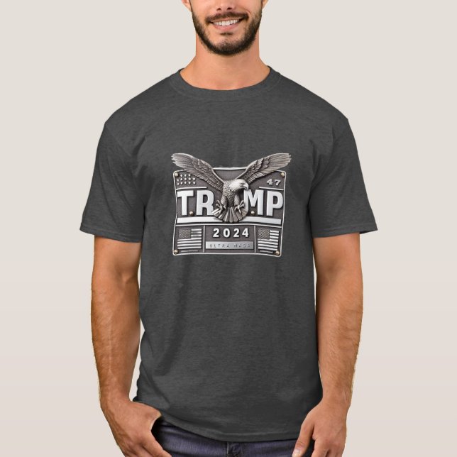 TRUMP 2024 with an Eagle T-Shirt (Front)
