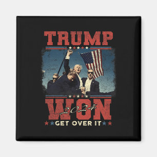 Trump 2024 Won Get Over It Uni-adults - Black - Sm Magnet
