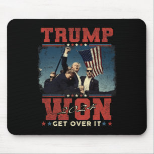 Trump 2024 Won Get Over It Uni-adults - Black - Sm Mouse Pad