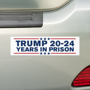 Trump 2024 Years In Prison Lock Him Up Anti-Trump Bumper Sticker