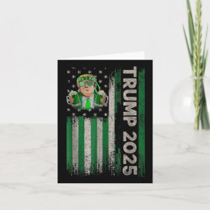 Trump 2025 American Flag Vintage St. Patricks Day  Card