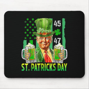 Trump 2025 American Flag Vintage St. Patricks Day Mouse Pad