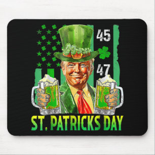 Trump 2025 American Flag Vintage St. Patricks Day Mouse Pad