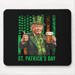 Trump 2025 American Flag Vintage St. Patricks Day  Mouse Pad