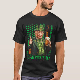 Trump 2025 American Flag Vintage St. Patricks Day T-Shirt