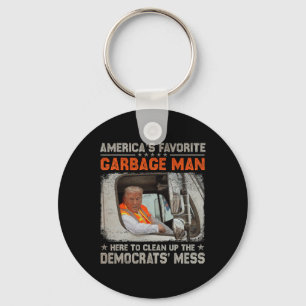 Trump 2025 Election Trump Garbyge Man Vote Trump P Key Ring