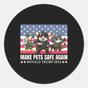 Trump 2025 Funny Corgi Dog Classic Round Sticker
