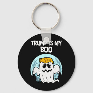 Trump 2025 Hair Funny Ghost Halloween Boo Key Ring