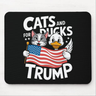 Trump 2025 Kittens And Ducks Support Donald Trump Mouse Pad