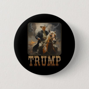 Trump 2025 President Cowboy Riding Horse Western U 6 Cm Round Badge