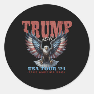 Trump 2025 Take America Byck Vintage Retro Concert Classic Round Sticker