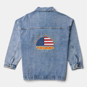 Trump 2028 American Flag Bold Denim Jacket