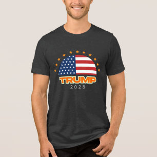 Trump 2028 American Flag Bold Tri-Blend Shirt