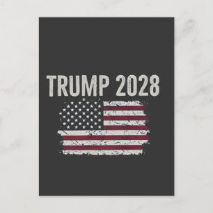 Trump 2028 American Flag Election President Announcement Postcard