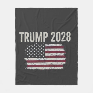 Trump 2028 American Flag Election President  Fleece Blanket