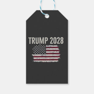 Trump 2028 American Flag Election President Gift Tags