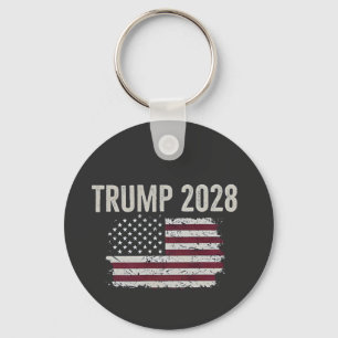 Trump 2028 American Flag Election President  Key Ring