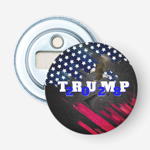 Trump 2028 on Flag with Bald Eagle Bottle Opener