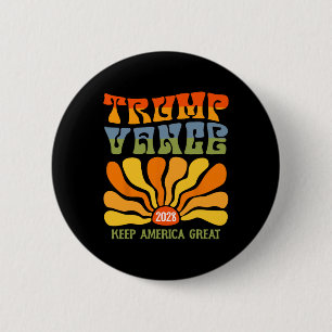 Trump 2028 President Re-election Us Flag Trump Van 6 Cm Round Badge