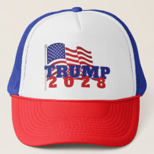 Trump 2028 With American Flag