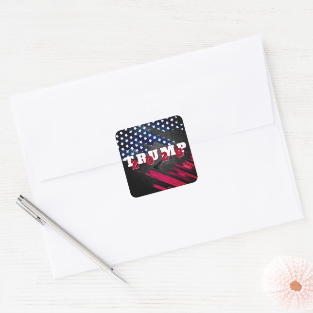 Trump 2028 With Stars Square Sticker (Envelope)
