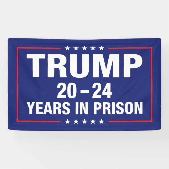 Trump 20 - 24 years in prison - funny anti trump banner (Horizontal)