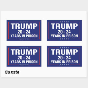 Trump 20 - 24 years in prison - funny anti trump  rectangular sticker