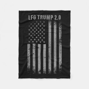 Trump 2.0 American Flag Trump 47 2nd Term Mega 202 Fleece Blanket