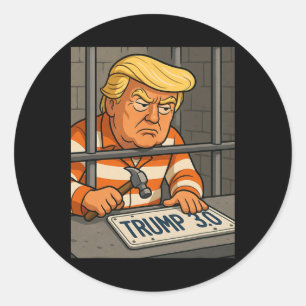 Trump 3.0 License Plate Designer 1 Classic Round Sticker