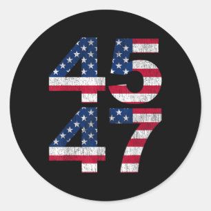 Trump 45 47 2024 President Vintage  Classic Round Sticker
