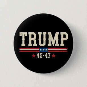 Trump 45 47 American USA Flag Retro Vintage 6 Cm Round Badge