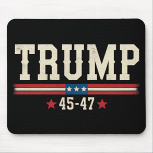 Trump 45 47 American USA Flag Retro Vintage Mouse Pad