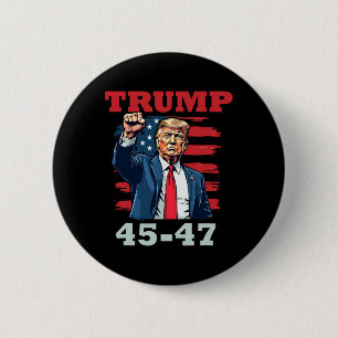 Trump 45-47 Bold Presidential Design For Trump Sup 6 Cm Round Badge