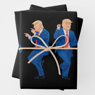 Trump 45 47 Funny Dance Dancing USA President Wrapping Paper Sheet