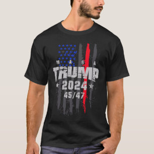 Trump 45-47 Mega Us Flag 2025 Presidential Electio T-Shirt